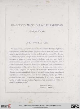 Francesco Mazzuoli dit Le Parmesan