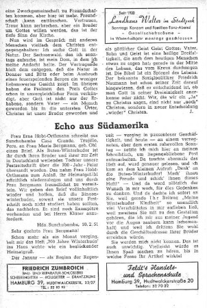 Echo aus Südamerika