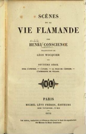 Scènes de la vie flamande : Trad. de Léon Wocquier, 2