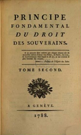 Principe Fondamental Du Droit Des Souverains, 2