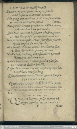 Psalmus XLII. Quemadomodum desiderat Cervus