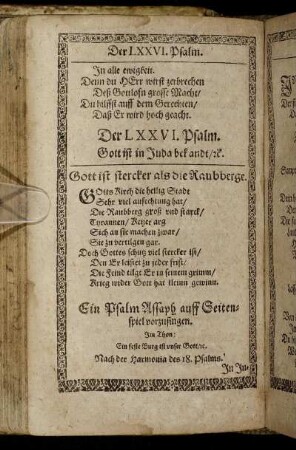 Der LXXVI. Psalm. - Der LXXX. Psalm.
