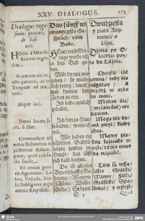 Dialogus vigesimus quintus, de Balneis