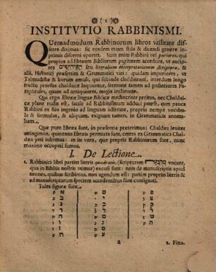Christophori Cellari[i] Rabbinismus sive Institutio Grammatica Rabbinorum scriptis legendis & intelligendis accommodata
