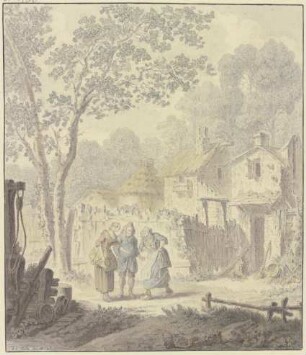 Streitszene mit landfeiner Dame auf der Dorfstraße