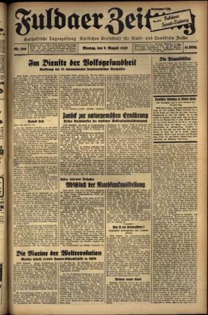 Ausgabe vom Montag, den 09. August 1937.