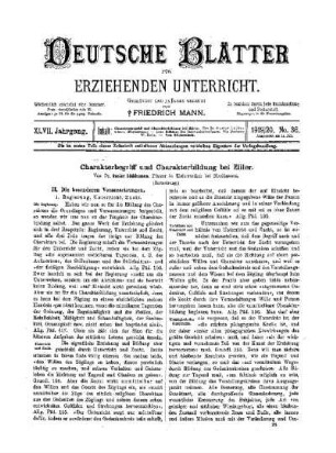 Charakterbegriff und Charakterbildung bei Ziller : (Fortsetzung)
