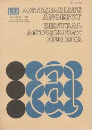 Nr. 1287: Kulturgeschichte (m. Anhang Kochbücher)