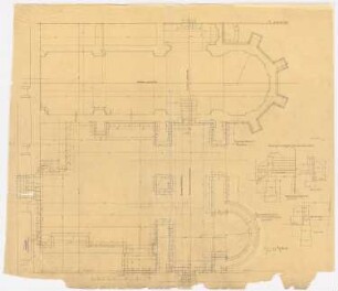 Großherzogliches Museum, Darmstadt Ausführungsprojekt ab 1896: Grundriss UG