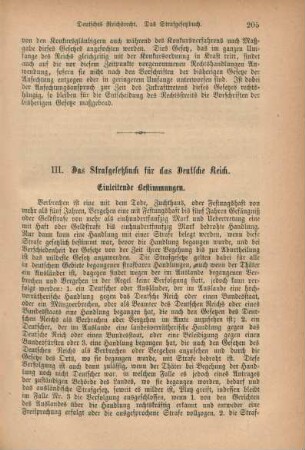 III. Das Strafgesetzbuch für das Deutsche Reich.