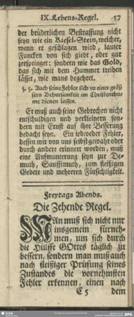 Freytags Abends. Die Zehende Regel
