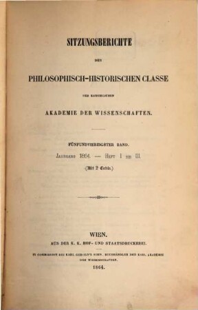 Sitzungsberichte. 45. 1864