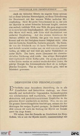 Individuum und Persönlichkeit