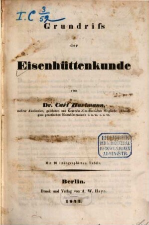 Grundriss der Eisenhüttenkunde