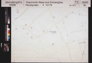 Gewerkschaft Zinnwalder Bergbau, Altenberg/Osterzgebirge; Grubenbetrieb Zinnwald in Sachsen und Sudetengau - Grubenbetriebskarte