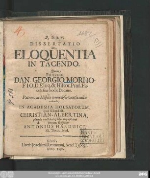 Dissertatio De Eloquentia In Tacendo