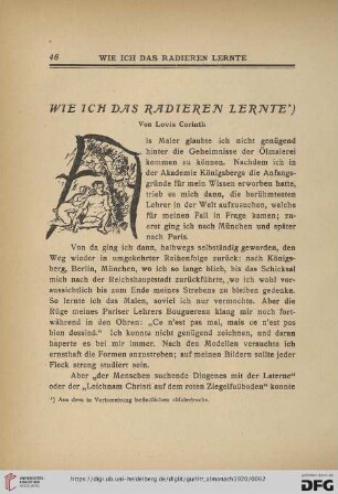 Wie ich das Radieren lernte