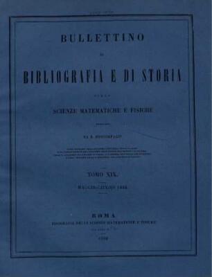 Tomo XIX. Maggio-Giugno 1886.