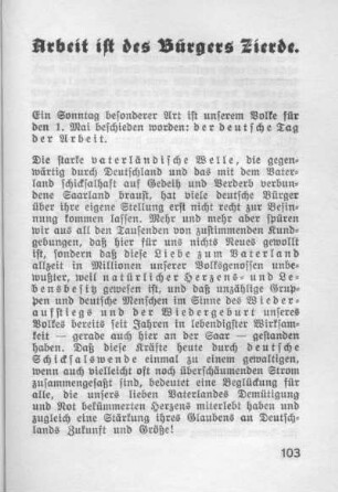 Arbeit ist des Bürgers Zierde