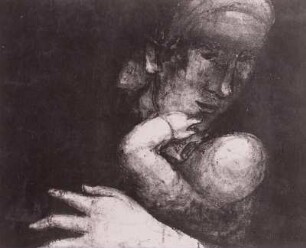 Mutter mit Kleinkind im Arm