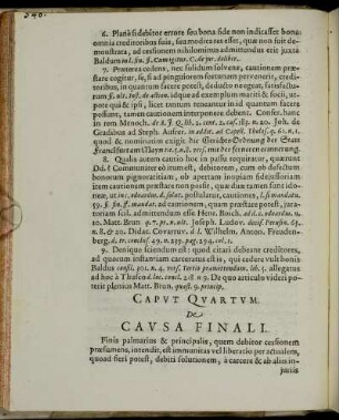 Caput Quartum De Causa Finali.