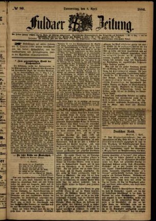 Ausgabe vom Donnerstag, den 08. April 1886.
