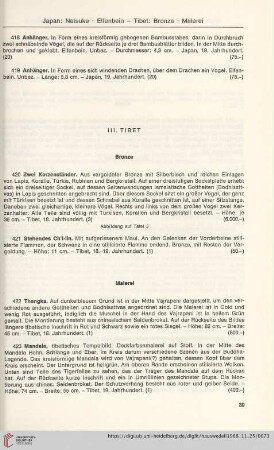 III. Tibet (Nr. 420 - 423)