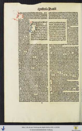 Epistola beati Pauli apostoli ad Romanos cum postilla