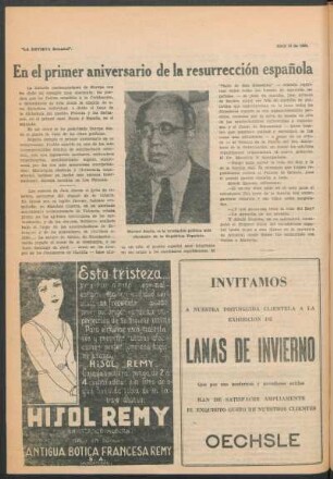 En el primer aniversario de la resurrección española