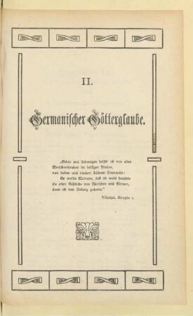 II. Germanischer Götterglaube