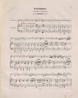 Fantaisie pour le violoncelle avec accompagnement de deux Violons, Alto, Violoncelle et Contre-Basse ou piano : sur deux airs russes : op. 13
