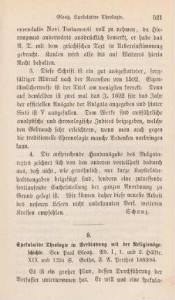 521-524 [Rezension] Gloatz, Paul, Spekulative Theologie in Verbindung mit der Religions-Geschichte