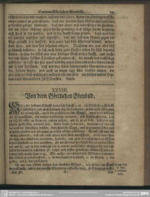 XXVIII. Von dem Göttlichen Ebenbild