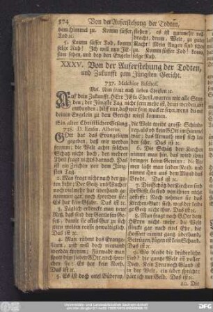 XXXV. Von der Auferstehung der Todten, und Zukunfft zum Jüngsten Gericht.