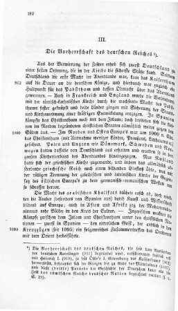 III. Vie Vorherrschaft des deutschen Reiches