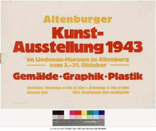 Originaltitel: Altenburger Kunstausstelllung 1943 3. - 31. Oktober 1943