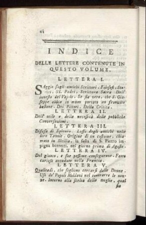 Indice Delle Lettere Contenute In Questo Volume.