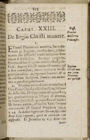 Caput XXIII. De Regio Christi munere.