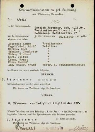 Pfrommer, Gottlob