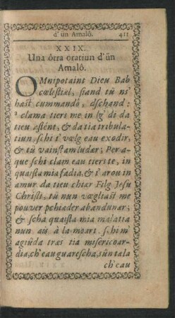XXIX. Una otra oratiun d' ün Amalo.