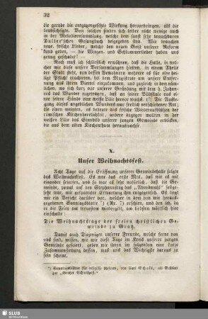 X. Unser Weihnachtsfest