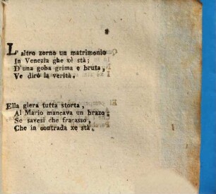 Canzonetta nuova sopra il matrimonio di una gobba
