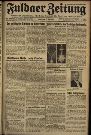 Ausgabe vom Samstag, den 07. Juli 1934.