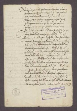 Bischof Johann von Straßburg stellt dem Grafen Johann von Fürstenberg einen Schadlosbrief aus, für den Fall, daß ihm aus der Verpfändung von Tal Harmersbach Schaden entstehen sollte. Der Schadlosbrief ist hinfällig, sobald der Bischof eine kaiserliche Bestätigung der Verpfändung beibringt.