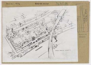 Vogelschauansicht: Schloss Monbijou (Grünmagistrale Spree, Abschnitt D). Berlin, Mitte, Monbijoustraße/Oranienburger Straße/Bodestraße