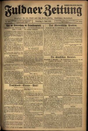 Ausgabe vom Samstag, den 06. Juni 1925.