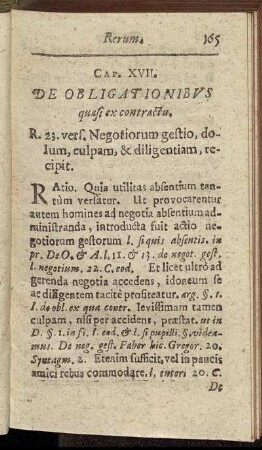 Cap. XVII. De Obligationibus quæsi ex contractu.