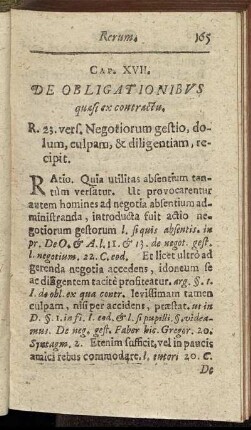 Cap. XVII. De Obligationibus quæsi ex contractu.