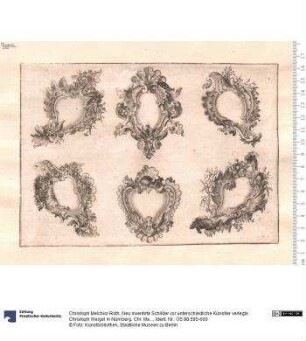 Neu inventirte Schilder vor unterschiedliche Künstler verlegts Christoph Weigel in Nürnberg. Chr: Melch: Roth inv: del: et sculp: (Verl.-Nr. 413).
