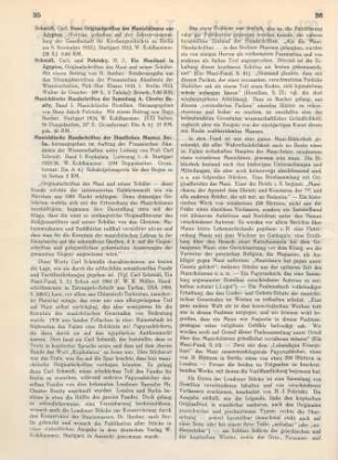 35-38 [Rezension] Schmidt, Carl, Neue Originalquellen des Manichäismus aus Aegypten